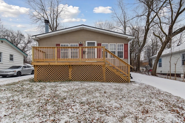 exterior space with a wooden deck