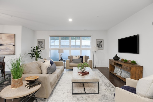 living room featuring hardwood / wood-style flooring