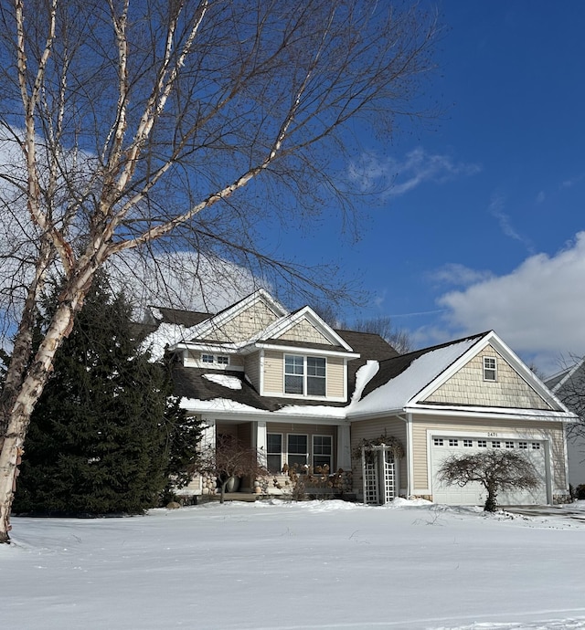 view of front facade featuring an attached garage