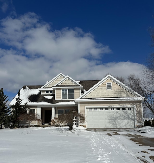 view of front facade with an attached garage