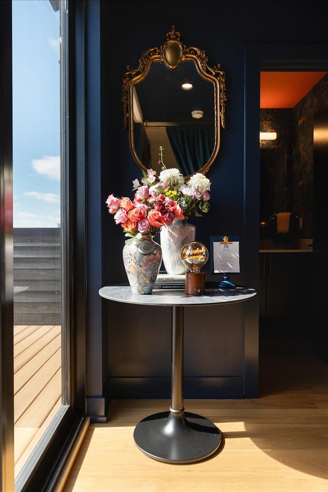details featuring wood finished floors