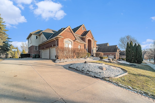 view of front property with a garage