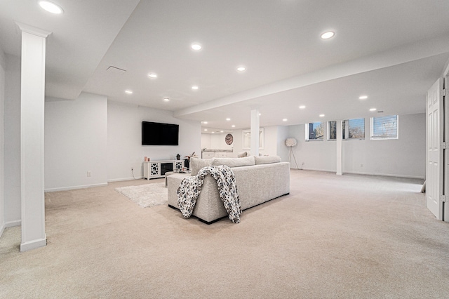 view of carpeted living room