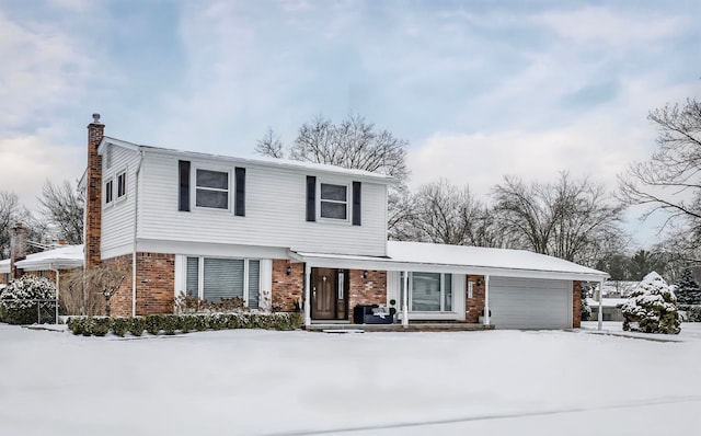 view of property with a garage