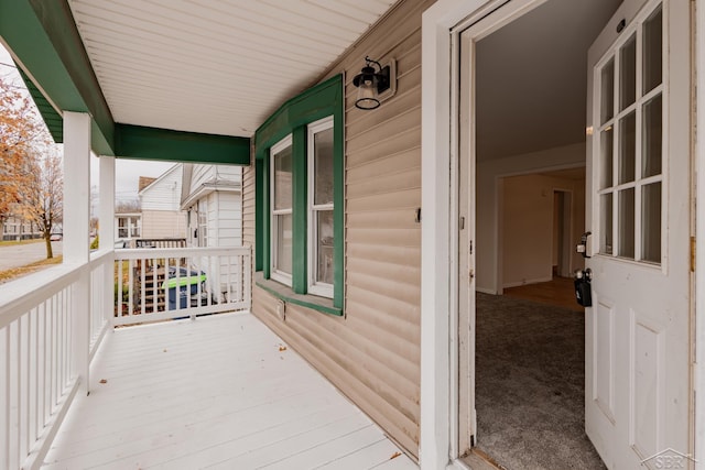 wooden deck with a porch