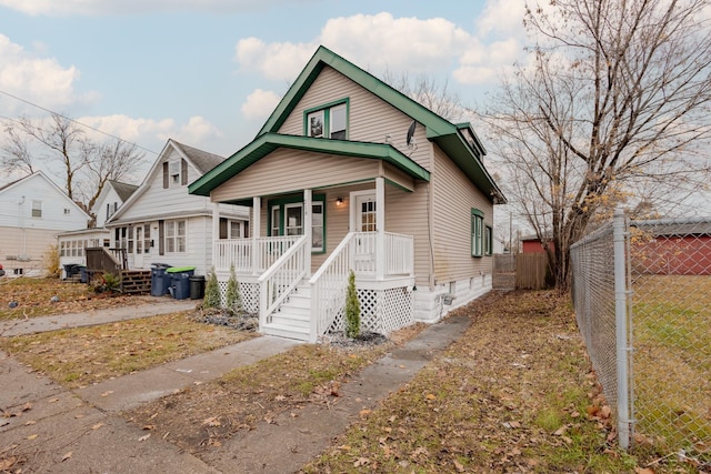 bungalow-style house featuring covered porch