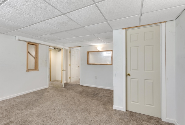 basement with carpet floors