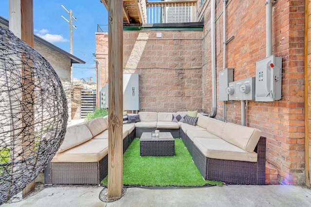 view of patio / terrace with an outdoor living space