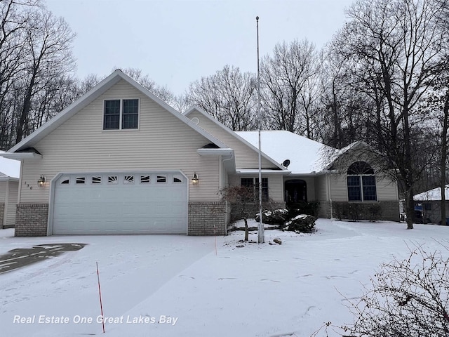 view of front of house with a garage