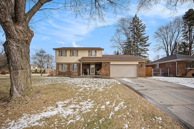 view of property featuring a garage