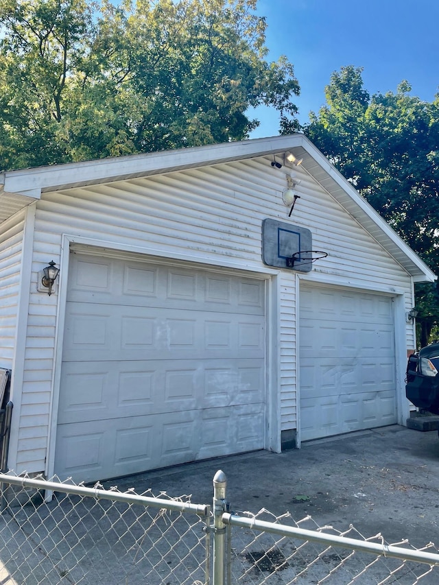 view of garage