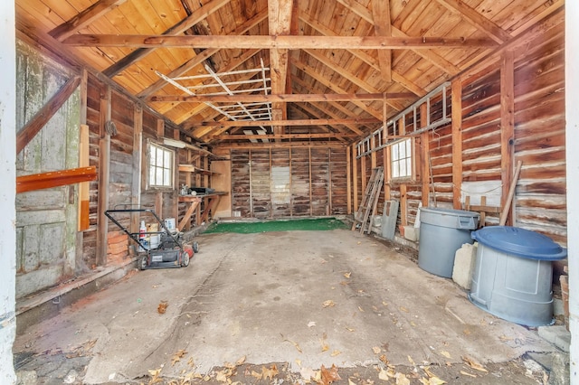 miscellaneous room with vaulted ceiling