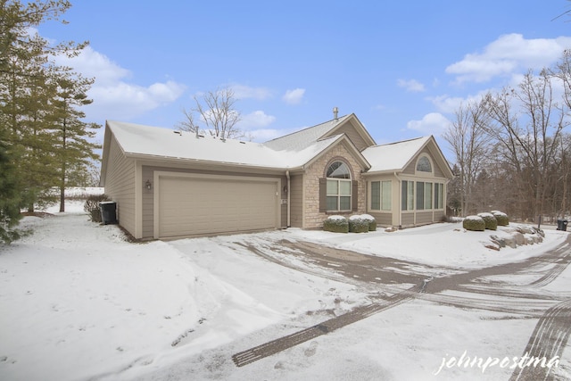 view of front of house with a garage