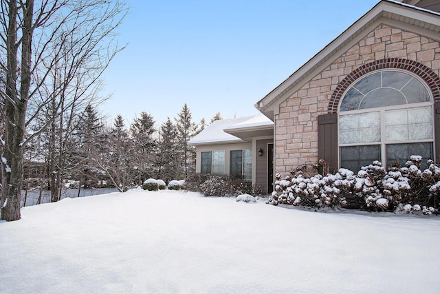 view of snowy exterior