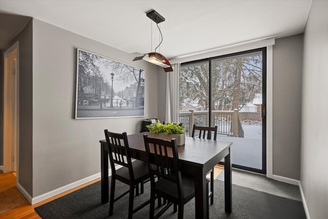 dining room with hardwood / wood-style floors