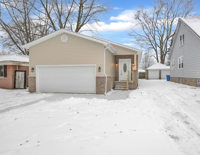 view of front of house with a garage