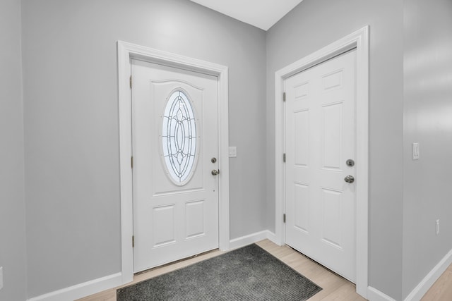 foyer entrance featuring light hardwood / wood-style floors