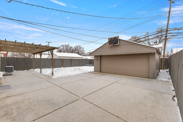 garage featuring central AC