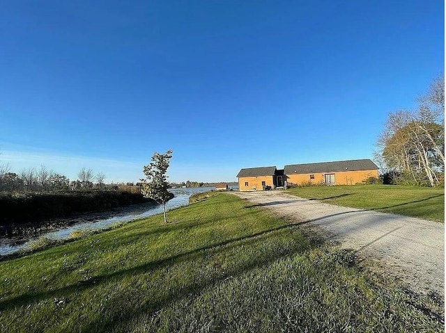 exterior space featuring a water view