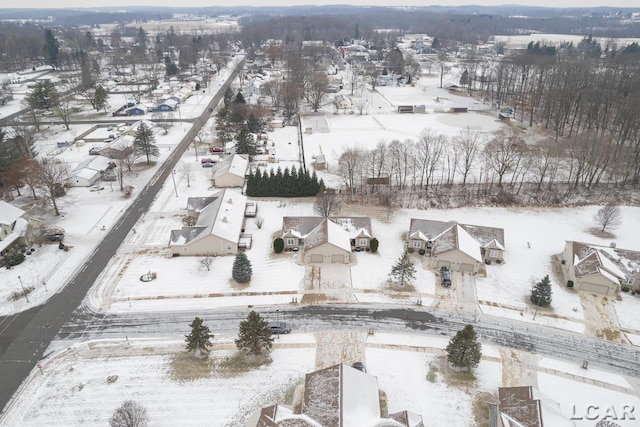 view of snowy aerial view