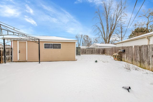 view of snowy yard