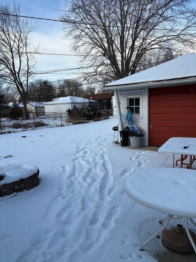 view of snowy yard