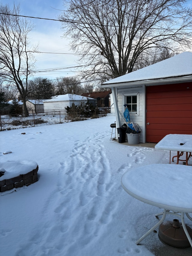 view of snowy yard