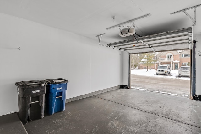 garage featuring a garage door opener