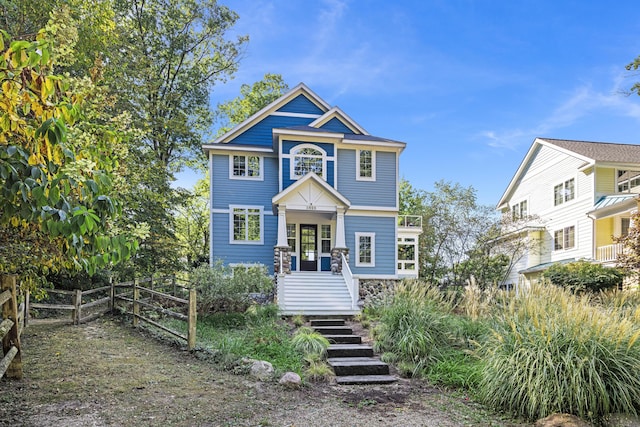 view of front of property with fence