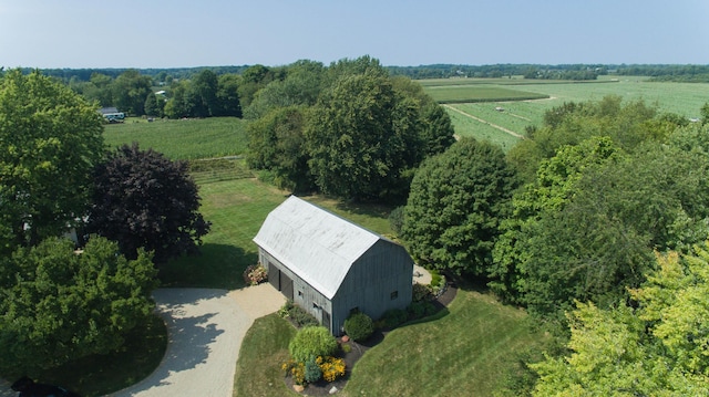 drone / aerial view with a rural view