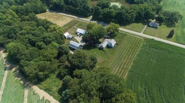 drone / aerial view with a rural view