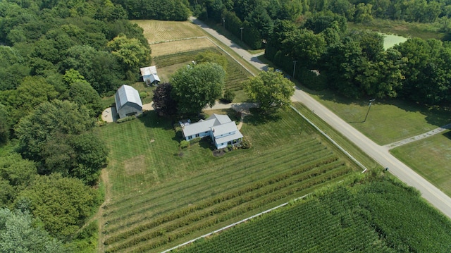 aerial view with a rural view