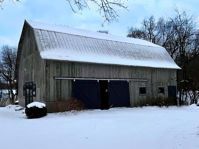 view of snow covered structure