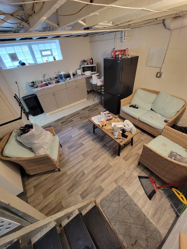 living room featuring hardwood / wood-style flooring