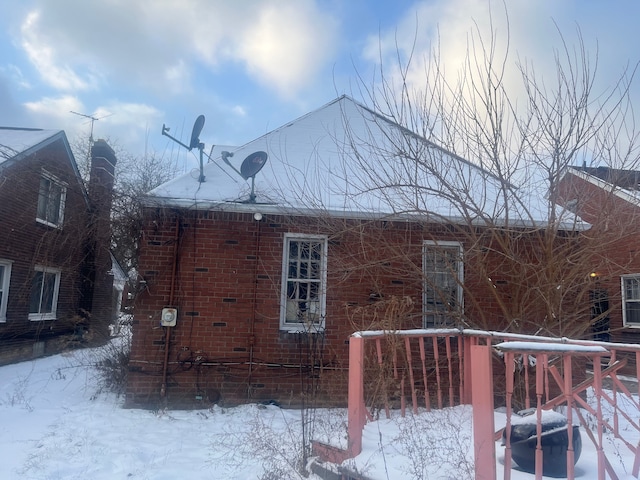 view of snowy exterior