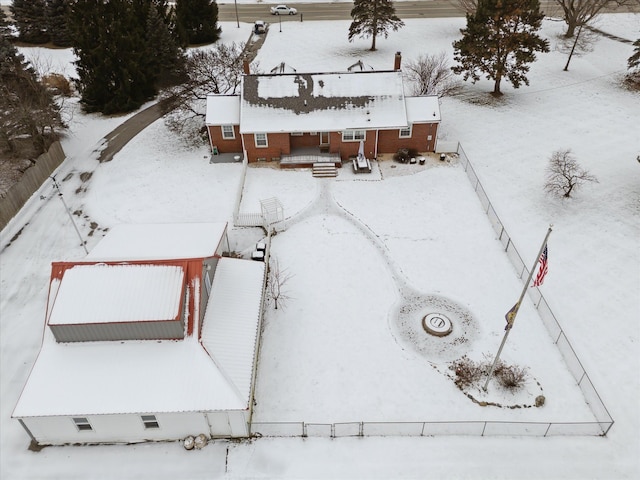 view of snowy aerial view