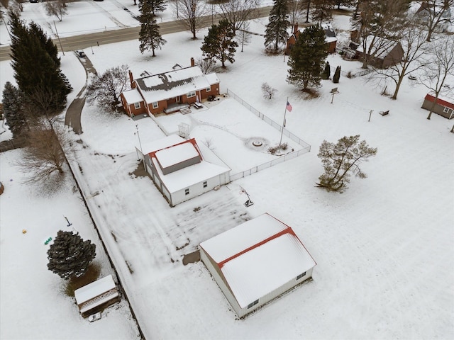 view of snowy aerial view