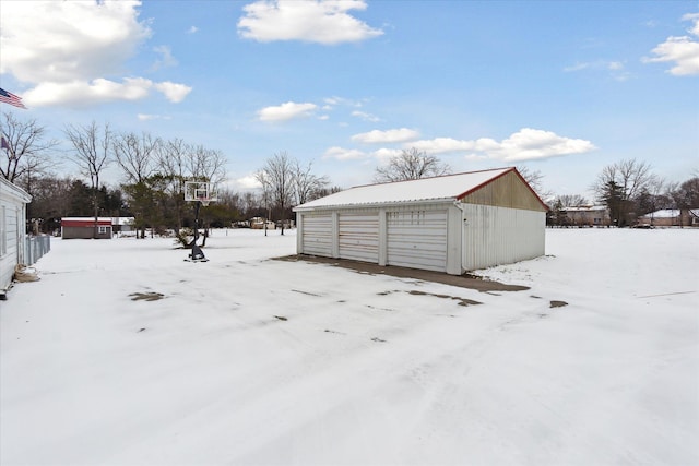 view of snow covered structure