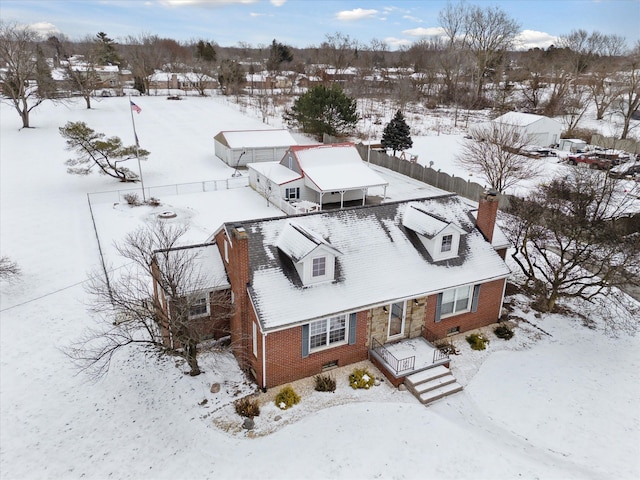 view of snowy aerial view