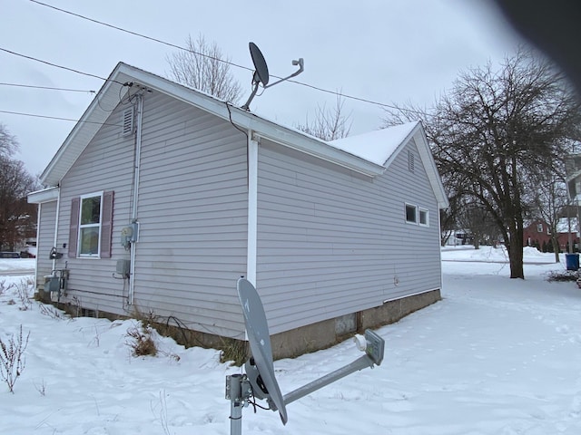 view of snowy exterior