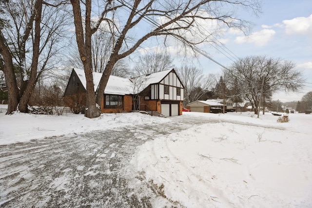 exterior space featuring a garage