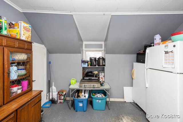 kitchen with white refrigerator