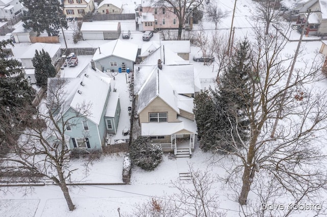 view of snowy aerial view