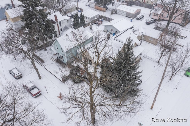 view of snowy aerial view