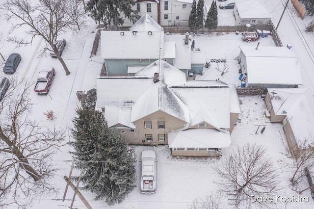 view of snowy aerial view