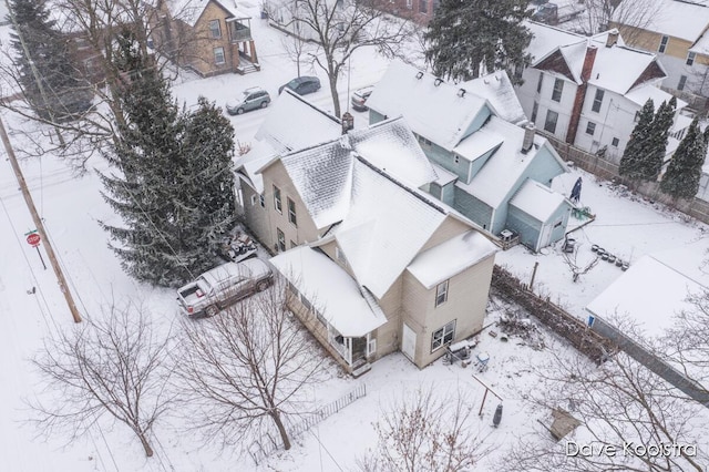 view of snowy aerial view