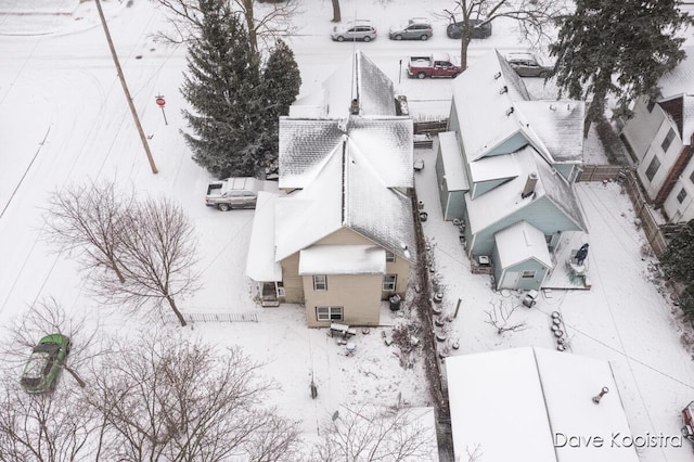 view of snowy aerial view