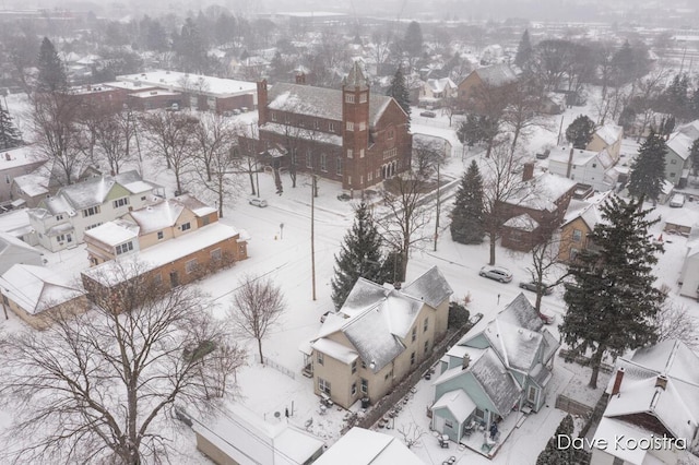 view of snowy aerial view