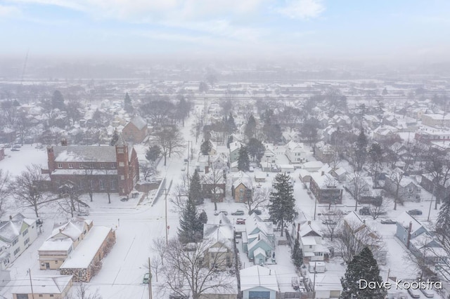 view of snowy aerial view