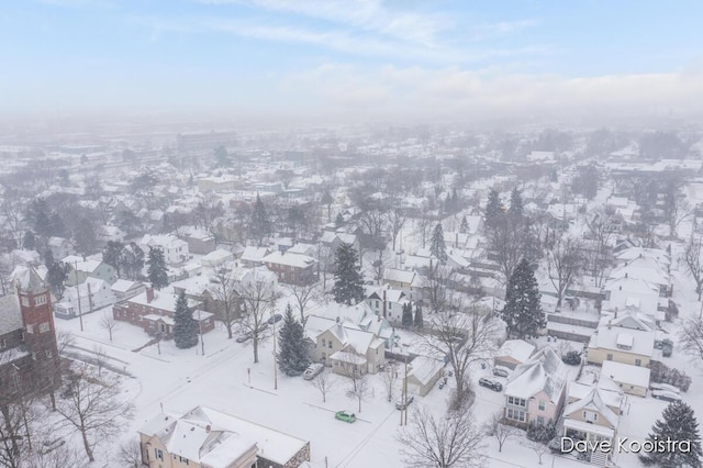 view of snowy aerial view